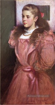 Portrait Tableaux - Jeune fille en rose aka Portrait d’Eleanora Randolph Sears John White Alexander